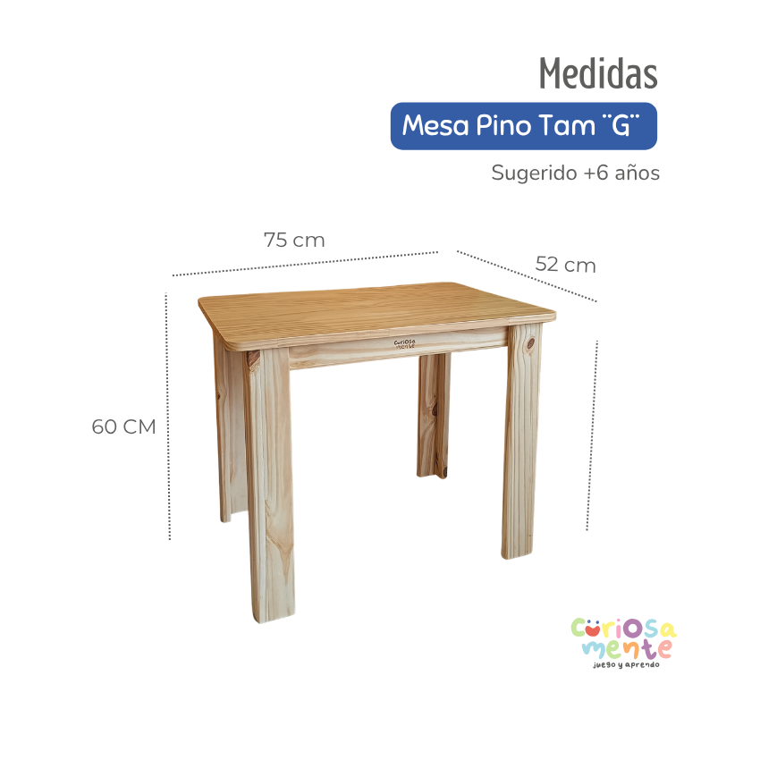 Mesa Infantil Pino c/ 1 silla (+6 años) - Imagen 4