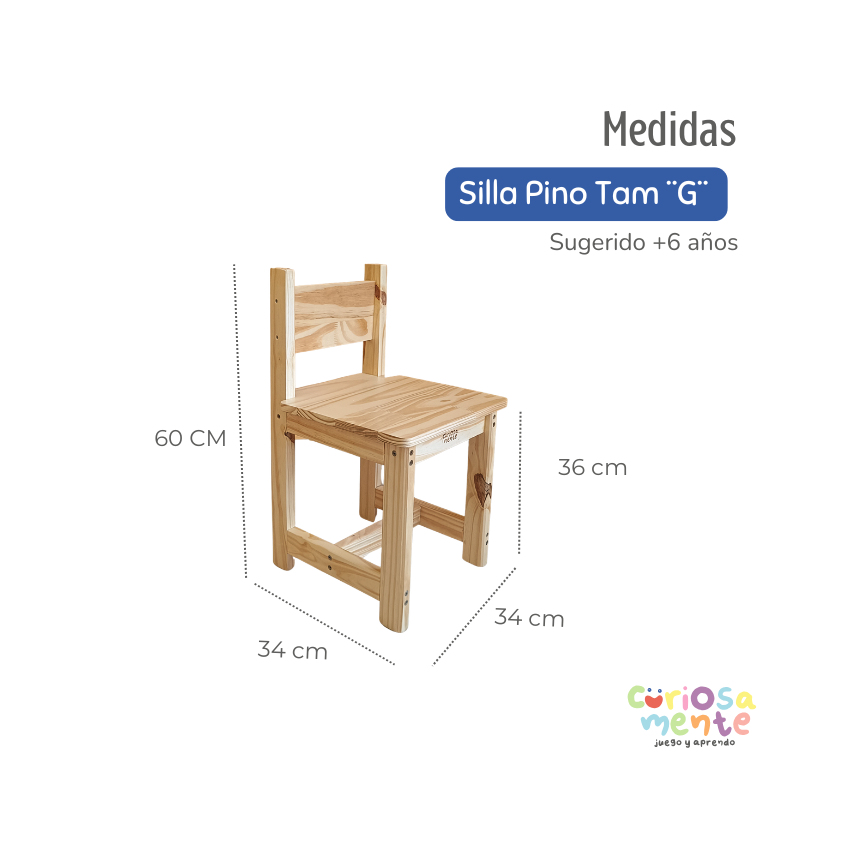 Mesa Infantil Pino c/ 1 silla (+6 años) - Imagen 3